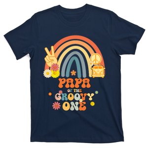 Papa Of The Groovy One Rainbow Boho Birthday Party T-Shirt