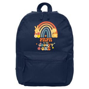 Papa Of The Groovy One Rainbow Boho Birthday Party 16 in Basic Backpack