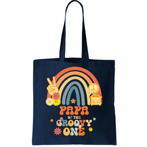 Papa Of The Groovy One Rainbow Boho Birthday Party Tote Bag