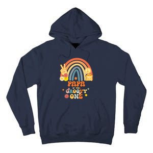 Papa Of The Groovy One Rainbow Boho Birthday Party Tall Hoodie