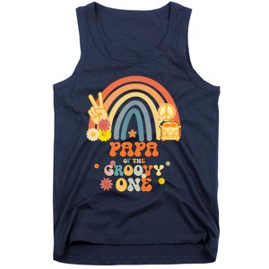 Papa Of The Groovy One Rainbow Boho Birthday Party Tank Top