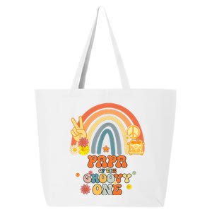 Papa Of The Groovy One Rainbow Boho Birthday Party 25L Jumbo Tote