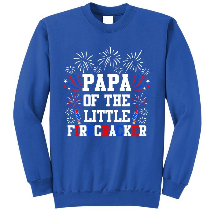 Papa Of The Little Firecracker Gift 4th Of July Birthday Gift Sweatshirt