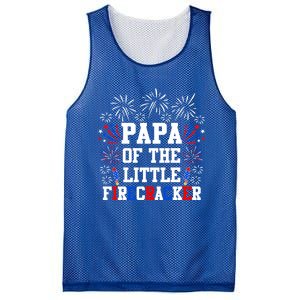 Papa Of The Little Firecracker Gift 4th Of July Birthday Gift Mesh Reversible Basketball Jersey Tank