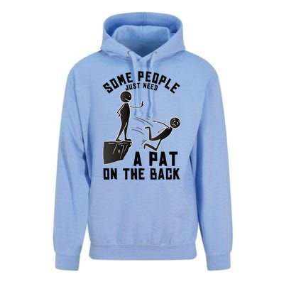 Pat On The Back Funny Adult Sarcastic Design Unisex Surf Hoodie