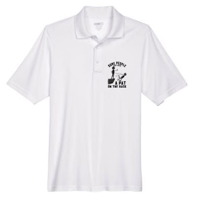 Pat On The Back Funny Adult Sarcastic Design Men's Origin Performance Pique Polo