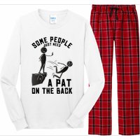 Pat On The Back Funny Adult Sarcastic Design Long Sleeve Pajama Set