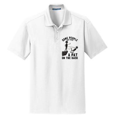 Pat On The Back Funny Adult Sarcastic Design Dry Zone Grid Polo