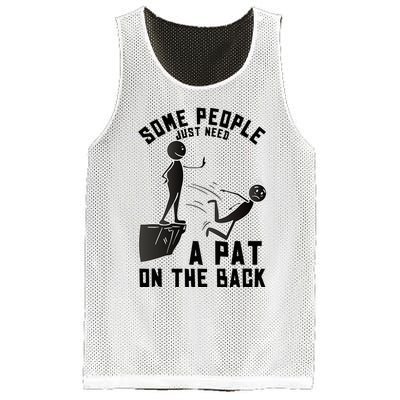 Pat On The Back Funny Adult Sarcastic Design Mesh Reversible Basketball Jersey Tank