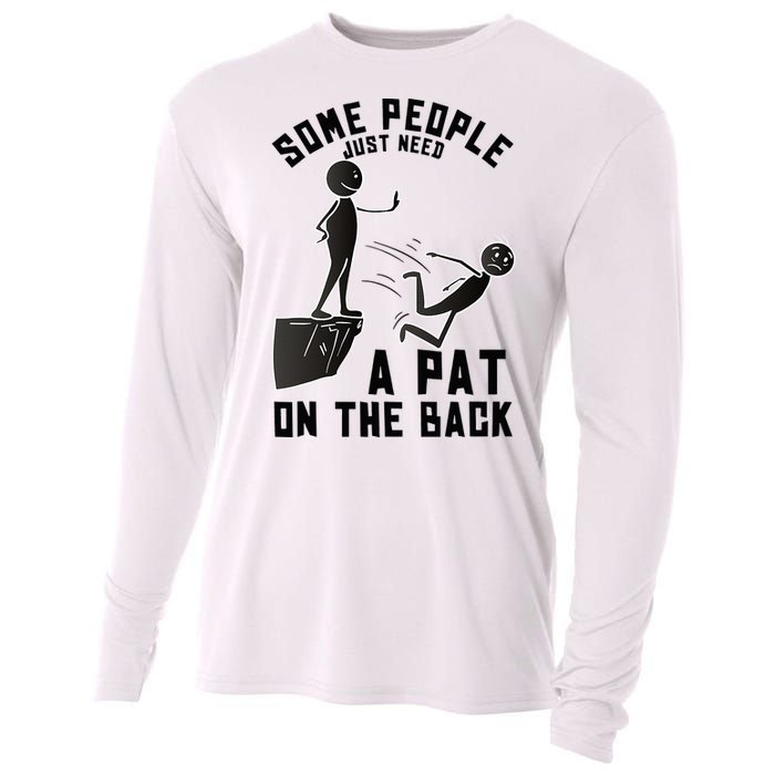 Pat On The Back Funny Adult Sarcastic Design Cooling Performance Long Sleeve Crew