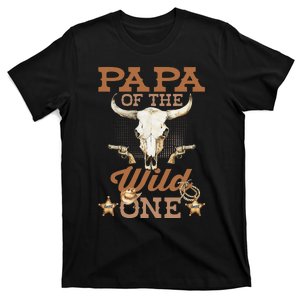 Papa Of The 1st Birthday Wild One Cow Western Family Bday T-Shirt