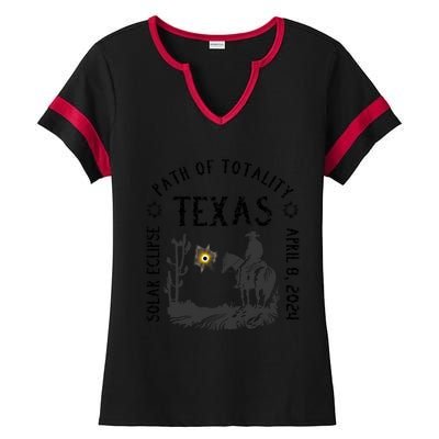 Path Of Totality Texas Solar Eclipse Ladies Halftime Notch Neck Tee