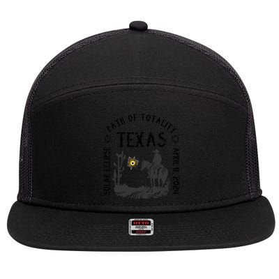 Path Of Totality Texas Solar Eclipse 7 Panel Mesh Trucker Snapback Hat