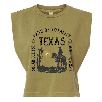 Path Of Totality Texas Solar Eclipse Garment-Dyed Women's Muscle Tee