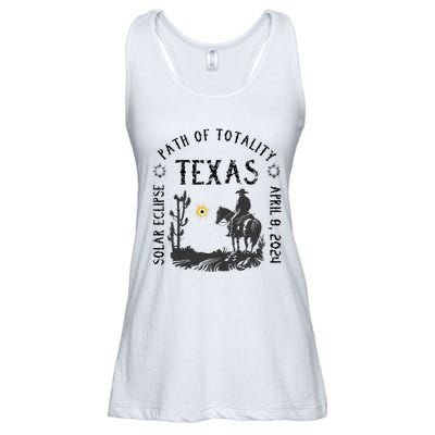 Path Of Totality Texas Solar Eclipse Ladies Essential Flowy Tank