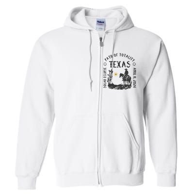 Path Of Totality Texas Solar Eclipse Full Zip Hoodie