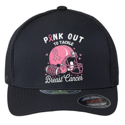 Pin.K Out Tackle Breast Cancer Awareness American Football Flexfit Unipanel Trucker Cap