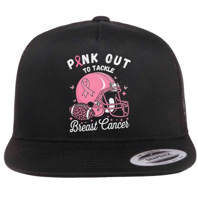 Pin.K Out Tackle Breast Cancer Awareness American Football Flat Bill Trucker Hat