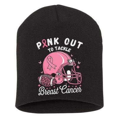 Pin.K Out Tackle Breast Cancer Awareness American Football Short Acrylic Beanie