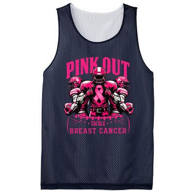 Pin.K Out Tackle Breast Cancer Awareness Football Pin.K Ribbon Mesh Reversible Basketball Jersey Tank