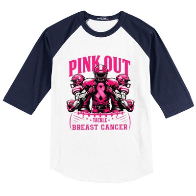 Pin.K Out Tackle Breast Cancer Awareness Football Pin.K Ribbon Baseball Sleeve Shirt