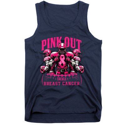 Pin.K Out Tackle Breast Cancer Awareness Football Pin.K Ribbon Tank Top