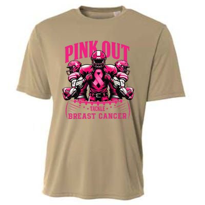 Pin.K Out Tackle Breast Cancer Awareness Football Pin.K Ribbon Cooling Performance Crew T-Shirt