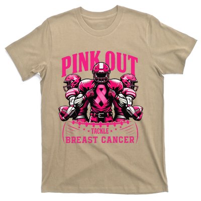 Pin.K Out Tackle Breast Cancer Awareness Football Pin.K Ribbon T-Shirt