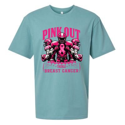 Pin.K Out Tackle Breast Cancer Awareness Football Pin.K Ribbon Sueded Cloud Jersey T-Shirt