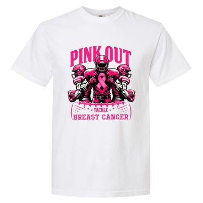 Pin.K Out Tackle Breast Cancer Awareness Football Pin.K Ribbon Garment-Dyed Heavyweight T-Shirt