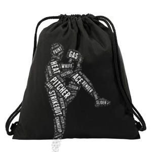 Pitcher On The Mound Baseball Lifestyle Drawstring Bag