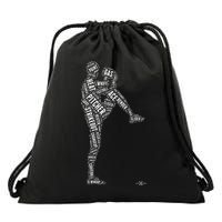 Pitcher On The Mound Baseball Lifestyle Drawstring Bag