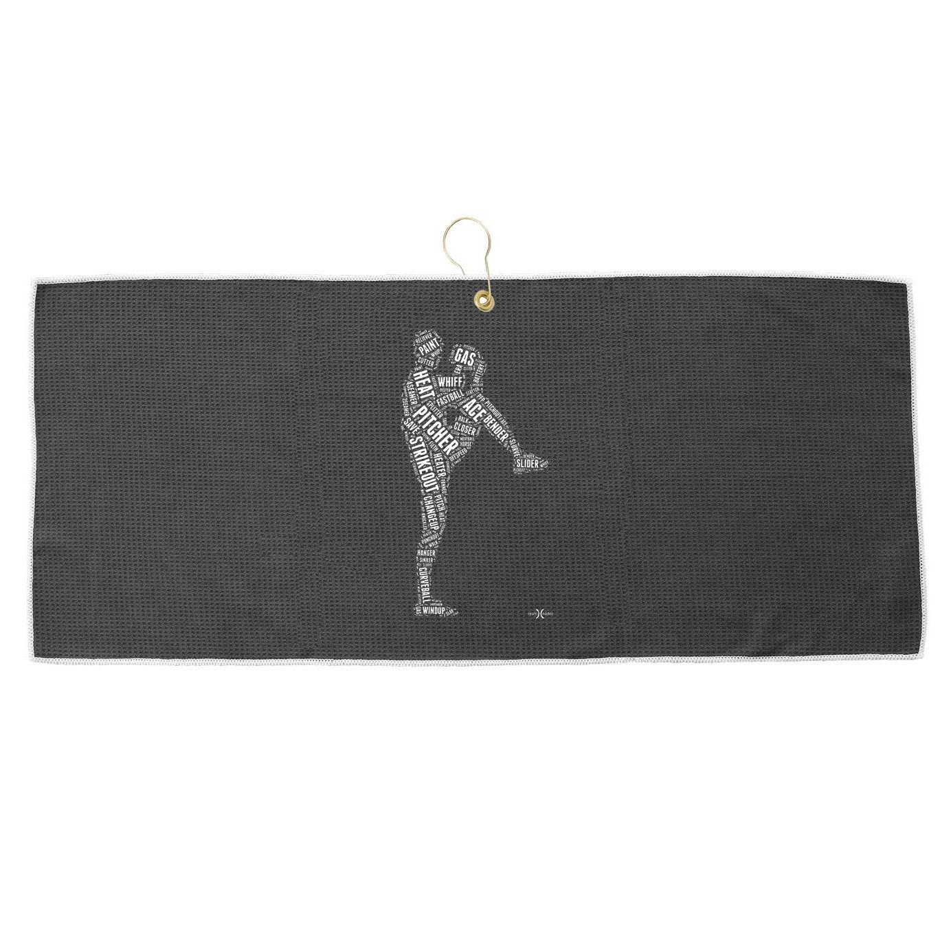 Pitcher On The Mound Baseball Lifestyle Large Microfiber Waffle Golf Towel