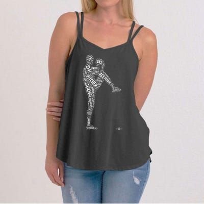 Pitcher On The Mound Baseball Lifestyle Women's Strappy Tank