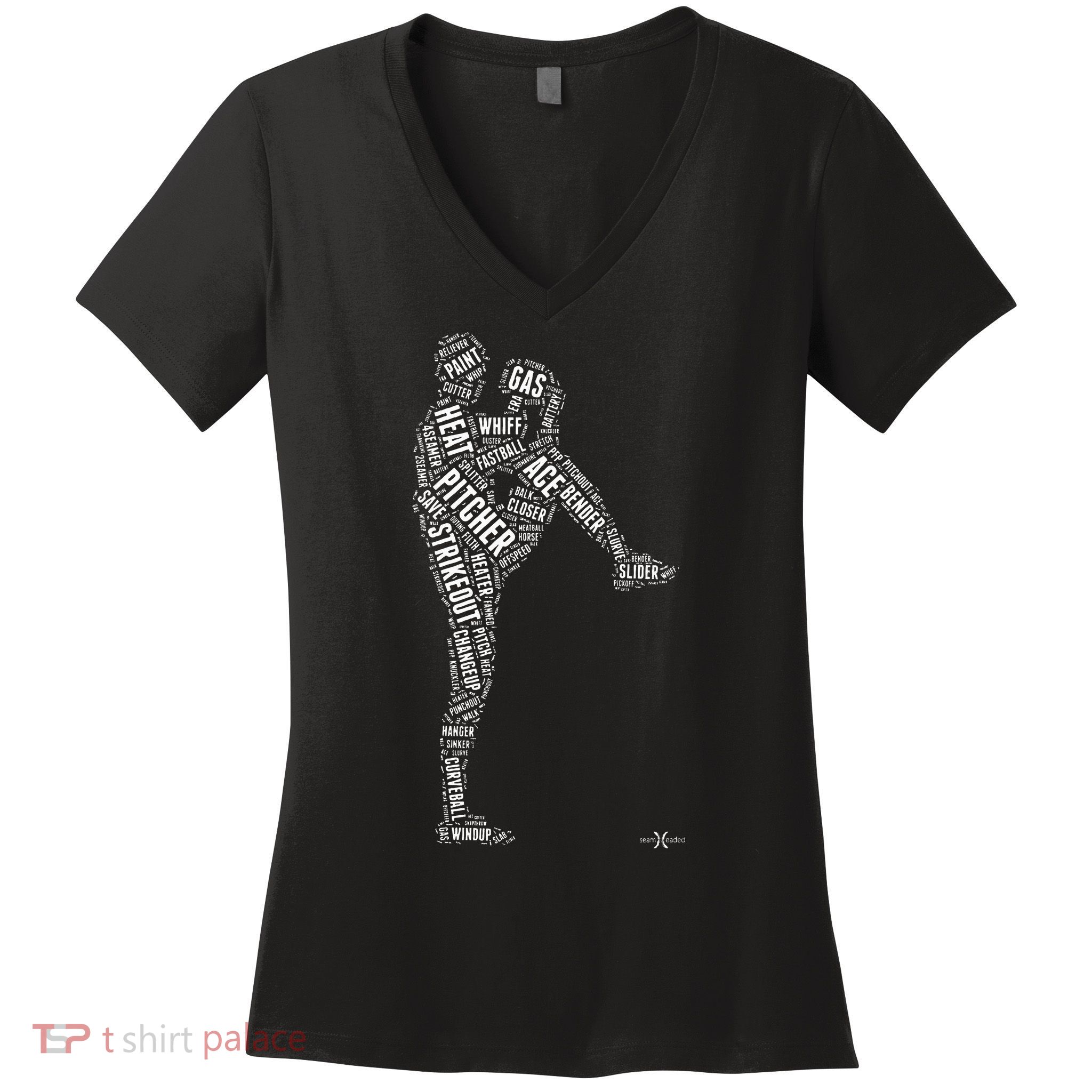 Pitcher On The Mound Baseball Lifestyle Women's V-Neck T-Shirt