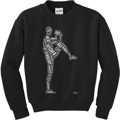 Pitcher On The Mound Baseball Lifestyle Kids Sweatshirt