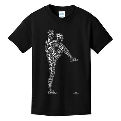 Pitcher On The Mound Baseball Lifestyle Kids T-Shirt