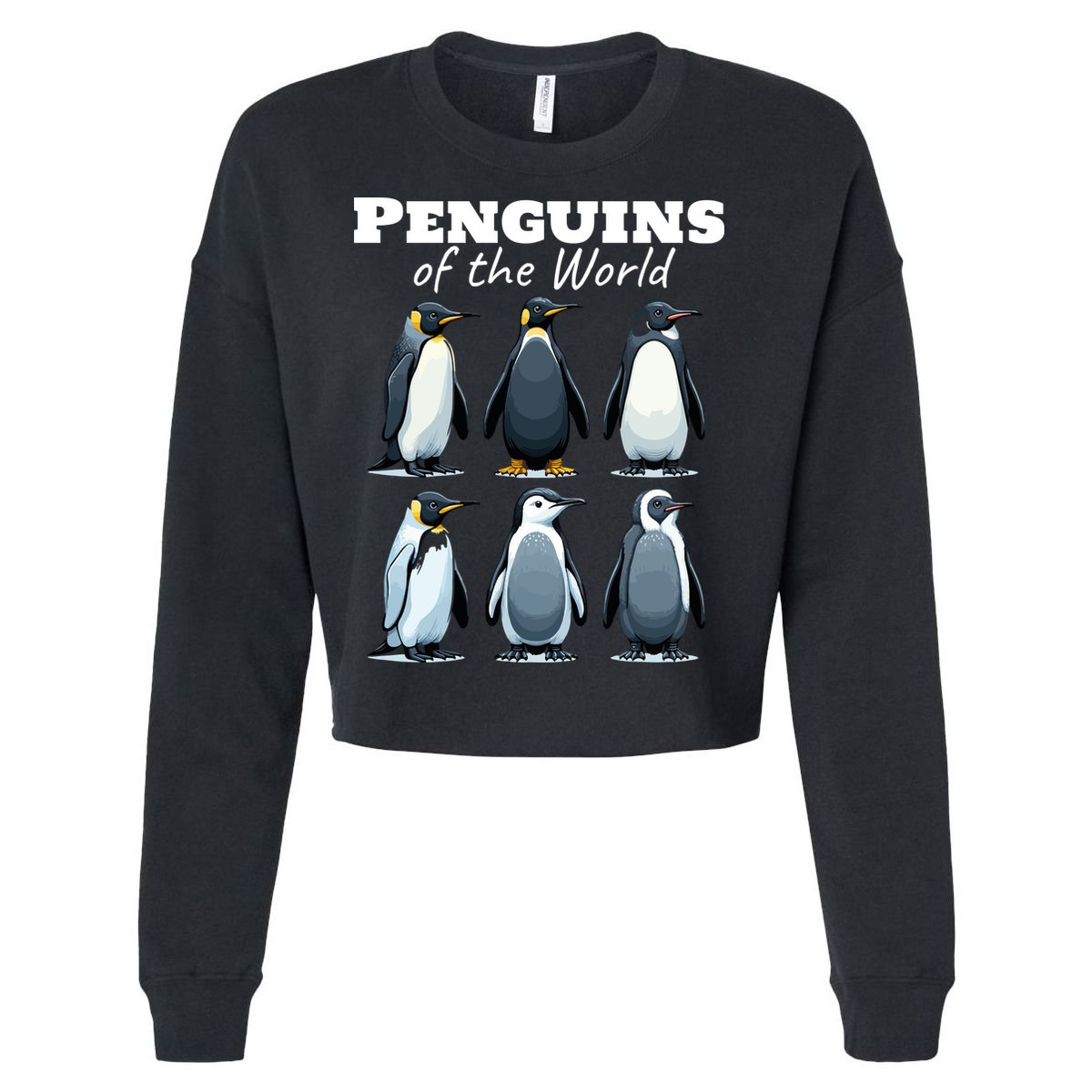 Penguins Of The World Cropped Pullover Crew