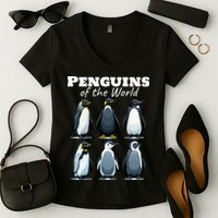 Penguins Of The World Women's V-Neck T-Shirt