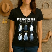 Penguins Of The World Women's V-Neck T-Shirt