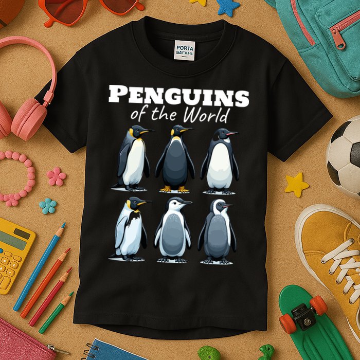 Penguins Of The World Kids T-Shirt