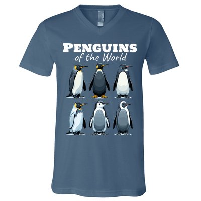 Penguins Of The World V-Neck T-Shirt