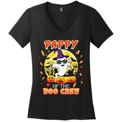 Pappy Of The Boo Crew Halloween Cute Ghost Pumpkin Scary Women's V-Neck T-Shirt