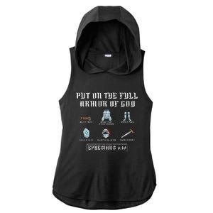 Put On The Full Armor Of God Funny Saying Christian Ladies PosiCharge Tri-Blend Wicking Draft Hoodie Tank