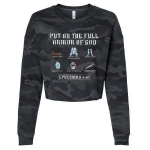 Put On The Full Armor Of God Funny Saying Christian Cropped Pullover Crew