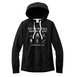 Put On The Full Armor Of God Funny Saying Christian Women's Fleece Hoodie