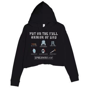 Put On The Full Armor Of God Funny Saying Christian Crop Fleece Hoodie