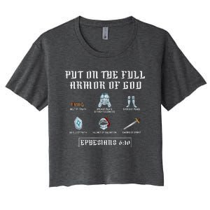 Put On The Full Armor Of God Funny Saying Christian Women's Crop Top Tee