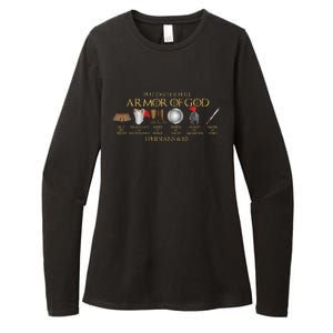 Put on the Full Armor of God Shield Ephesians 611 Christian Womens CVC Long Sleeve Shirt