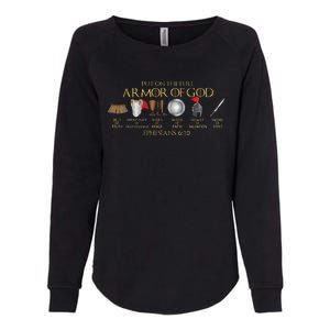 Put on the Full Armor of God Shield Ephesians 611 Christian Womens California Wash Sweatshirt